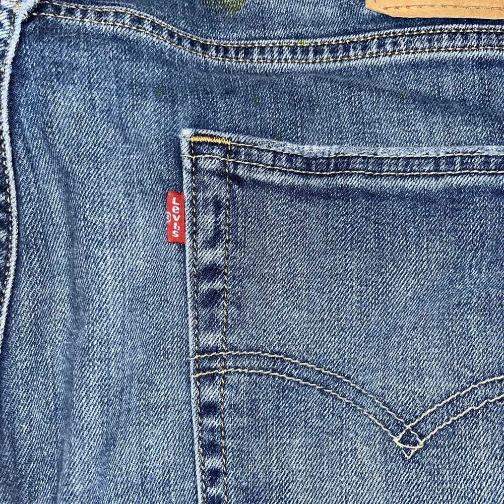 Levi's 36 x 32 Men's 513 Denim Relaxed Fit Straight Jeans - Blue